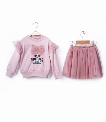 Wholesale Girls 2-Piece Sweatshirt and Skirt Set 3-6Y Büşra Bebe 1016-23255 - Büşra Bebe (1)