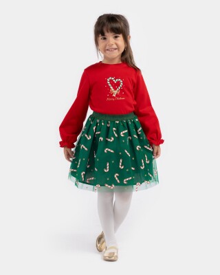 Wholesale Girls 2-Piece Sweatshirt and Skirt Set 5-8Y Bupper Kids 1053-23991 - Bupper Kids (1)