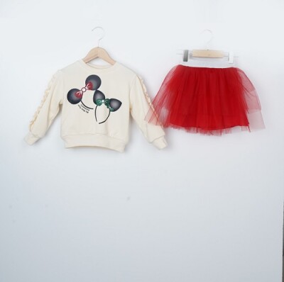 Wholesale Girls 2-Piece Sweatshirt and Tulle Skirt Set 3-6Y Büşra Bebe 1016-23253 - Büşra Bebe (1)