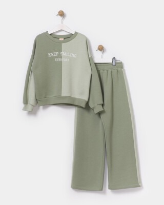Wholesale Girls 2-Piece Sweatshirts and Pants Set 7-10Y Miniloox 1054-23863 Green
