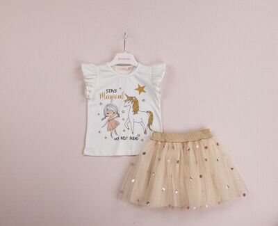 Wholesale Girls 2-Piece T-Shirt and Tulle Skirt Set 1-4Y BabyRose 1002-4063 - Babyrose (1)