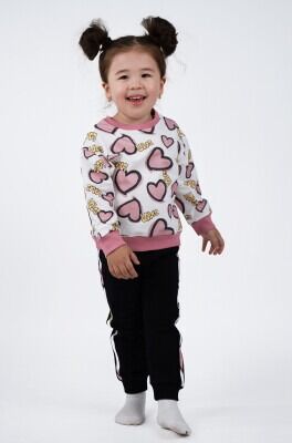 Wholesale Girls 2-Piece Tracksuit Set 1-5Y Serkon Baby&Kids 1084-M0503 Dusty Rose