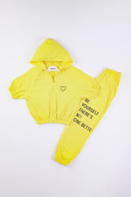 Wholesale Girls 2-Piece Tracksuit Set 10-13Y Tuffy 1099-9654 Yellow