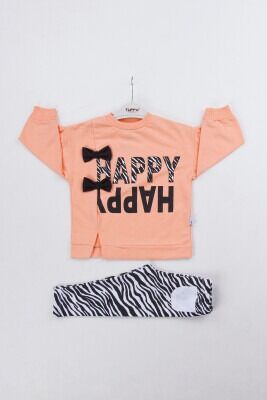 Wholesale Girls 2-Piece Tracksuit Set 2-5Y Tuffy 1099-6559 pinkish orange