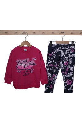 Wholesale Girls 2-Piece Tracksuit Set 3-6Y Elnino 1025-23606 Fuschia