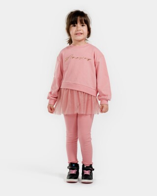 Wholesale Girls 2-Piece Tracksuit Set 4-7Y Bupper Kids 1053-23932 Dark Powder