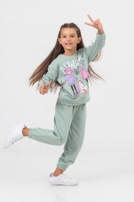Wholesale Girls 2-Piece Tracksuit Set 4-7Y DMB Boys&Girls 1081-9756 Mint Green 