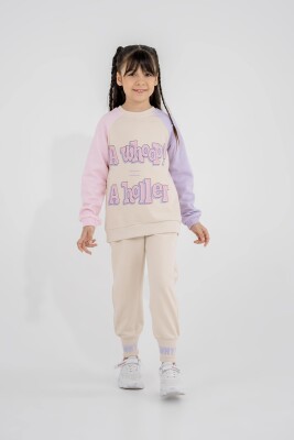 Wholesale Girls 2-Piece Tracksuit Set 5-8Y Eray Kids 1044-6219 Beige