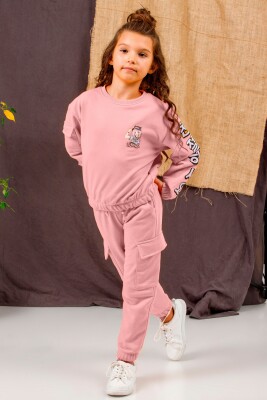 Wholesale Girls 2-Piece Tracksuit Set 6-12Y DMB Boys&Girls 1081-9737 Pink