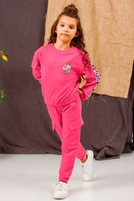 Wholesale Girls 2-Piece Tracksuit Set 6-12Y DMB Boys&Girls 1081-9737 Fuschia