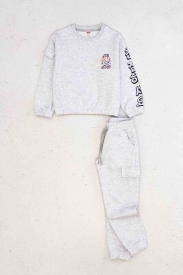 Wholesale Girls 2-Piece Tracksuit Set 6-12Y DMB Boys&Girls 1081-9737 Gray