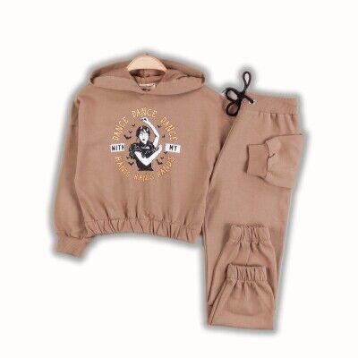 Wholesale Girls 2-Piece Tracksuit Set 6-12Y Gocoland 2008-5146 Brown