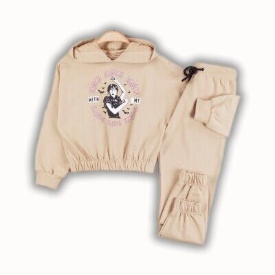 Wholesale Girls 2-Piece Tracksuit Set 6-12Y Gocoland 2008-5146 Beige