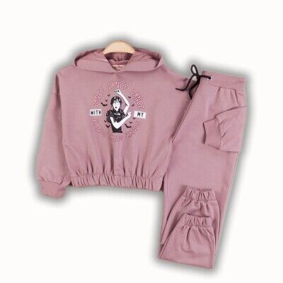 Wholesale Girls 2-Piece Tracksuit Set 6-12Y Gocoland 2008-5146 Dusty Rose