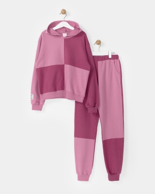 Wholesale Girls 2-Piece Tracksuit Set 7-10Y Miniloox 1054-23827 Dark Plum