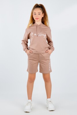 Wholesale Girls 2-Piece Tracksuit Set 8-14Y DMB Boys&Girls 1081-9525 Brown