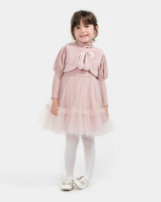 Wholesale Girls 2-Piece Tulle Dress and Vest Set 4-7Y Bupper Kids 1053-23902 - Bupper Kids (1)
