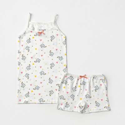 Wholesale Girls 2-Piece Undershirt and Boxer Set 2-10Y Defne 1064-DFN-TK024-23 - Defne