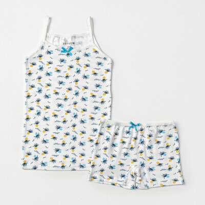 Wholesale Girls 2-Piece Undershirt and Boxer Set 2-10Y Defne 1064-DFN-TK027-23 - Defne