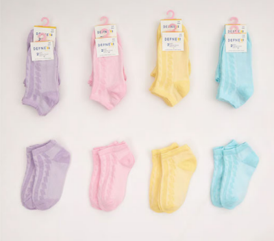 Wholesale 24-Piece Baby Girls Socks with BoxDefne 1064-DFN2P-K022-23(3-4) - Defne