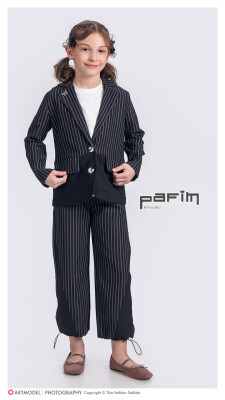 Wholesale Girls 3-Piece Jacket and Pants Set 7-10Y Pafim 2041-2025Y1004 - Pafim