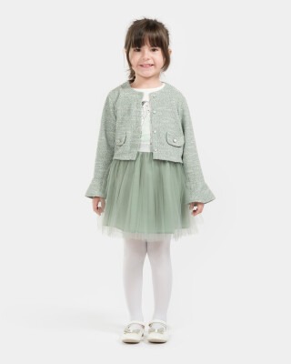 Wholesale Girls 3-Piece Jacket T-Shirt and Tulle Skirt 2-5Y Bupper Kids 1053-23951 - Bupper Kids