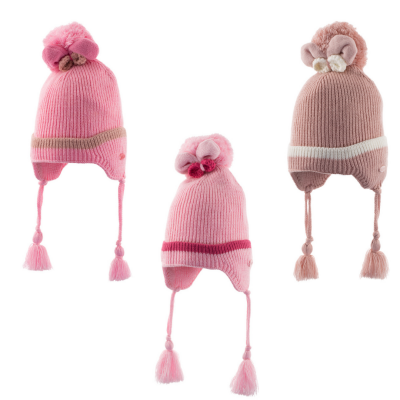 Wholesale Girls 6-Piece Knitted Hat 1-4Y kitti 1085-K23120-02 - kitti