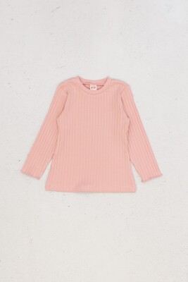 Wholesale Girls Basic Long Sleeve T-Shirt 9-14Y DMB Boys&Girls 1081-9691 Blanced Almond
