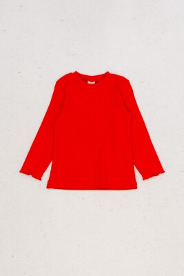 Wholesale Girls Basic Long Sleeve T-Shirt 9-14Y DMB Boys&Girls 1081-9691 Red