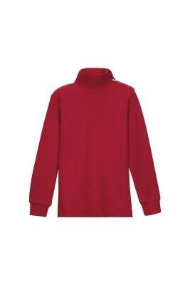 Wholesale Girls Basic Turtleneck Sweater 1-4Y Lovetti 1032-1400 Light Red