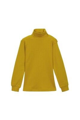 Wholesale Girls Basic Turtleneck Sweater 1-4Y Lovetti 1032-1400 Mustard