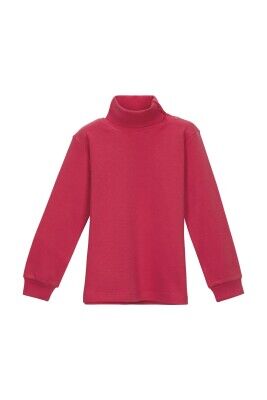 Wholesale Girls Basic Turtleneck Sweater 1-4Y Lovetti 1032-1400 Fuschia