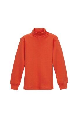 Wholesale Girls Basic Turtleneck Sweater 1-4Y Lovetti 1032-1400 Orange
