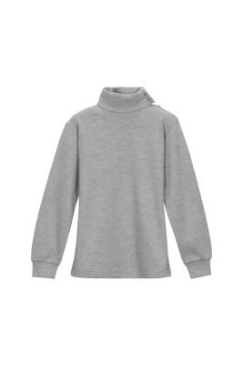 Wholesale Girls Basic Turtleneck Sweater 1-4Y Lovetti 1032-1400 Gray