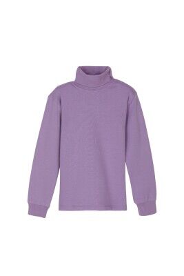 Wholesale Girls Basic Turtleneck Sweater 1-4Y Lovetti 1032-1400 Lilac