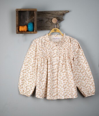 Wholesale Girls Blouse 6-9Y Timo 1018-T3KDÜ014237743 Oranj 