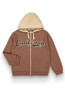 Wholesale Girls Cardigan with Hoodie 10-13Y Tuffy 1099-151 Brown