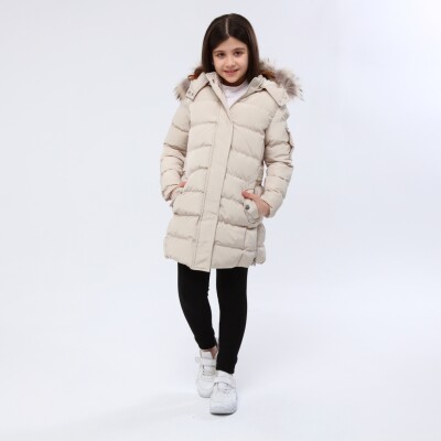Wholesale Girls Coat 6-14Y Benitto Kids 2007-51249 Beige