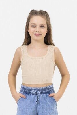 Wholesale Girls Crop Top 9-14Y DMB Boys&Girls 1081-0160 Beige