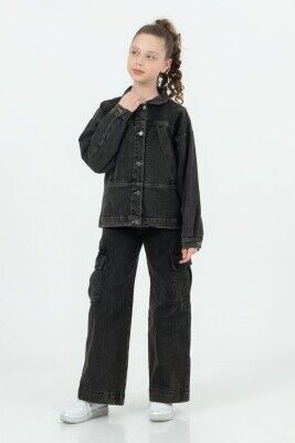 Wholesale Girls Denim Jacket 9-14Y DMB Boys&Girls 1081-9703 Black