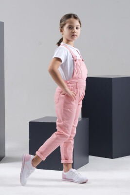 Wholesale Girls Denim Overalls (T-shirt Not Included) 10-13Y Varol Kids 1073-7278 Pink