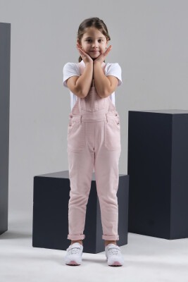 Wholesale Girls Denim Overalls (T-shirt Not Included) 10-13Y Varol Kids 1073-7278 Blanced Almond