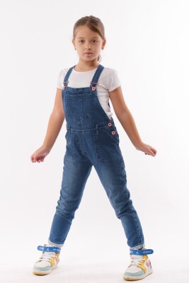 Wholesale Girls Denim Overalls (T-shirt Not Included) 2-5Y Varol Kids 1073-7276 - Varol Kids