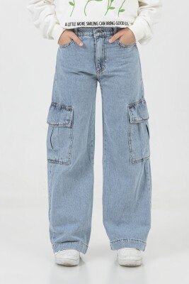 Wholesale Girls Denim Pants 9-14Y DMB Boys&Girls 1081-0200 Blue
