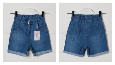 Wholesale Girls Denim Shorts 10-13Y Varol Kids 1073-7289 Light Blue