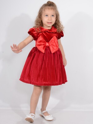 Wholesale Girls Dress 1-5Y Serkon Baby&Kids 1084-M0546 Red Dark