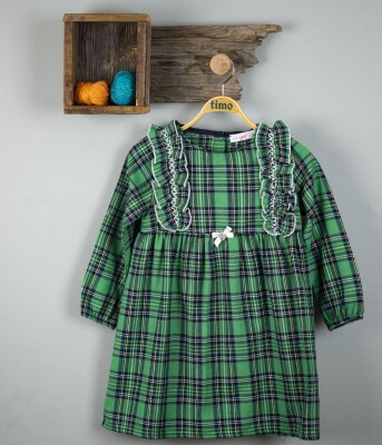 Wholesale Girls Dress 2-4Y Timo 1018-T3KDÜ044237812 Green