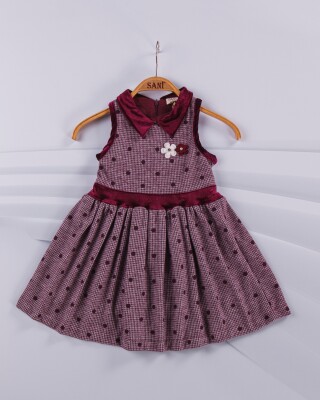 Wholesale Girls Dress 2-5Y Sani 1068-9759 Claret Red
