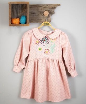 Wholesale Girls Dress 2-5Y Timo 1018-T3KDÜ054236272 Salmon Color 