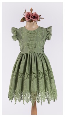 Wholesale Girls Dress 6-12Y Tivido 1042-2467 Khaki